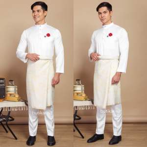 BAJU MELAYU NIKAH | BAJU MELAYU PUTIH OFF WHITE PREMIUM SLIM FIT EDITION
