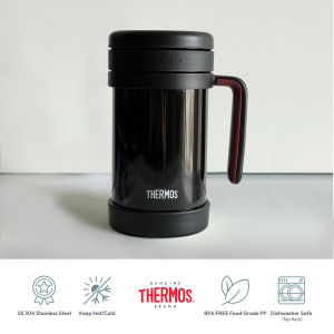 [Ginkgo Houseware - Ready Stock] Thermos TCMF-501 500ML Stainless Steel Thermal Insulated Outdoor Mug with Strainer Travel Mug with Infuser Coffee Mug Office Mug with Filter - Keep Warm and Cold