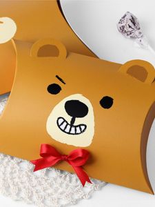 Cute Cartoon Duck Brown Bear Creative Pillow Box Wedding Companion Gift Box Valentines Day Gift Packaging Foldable Paper Box