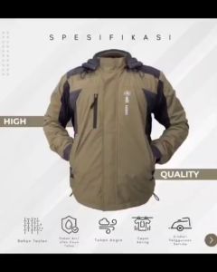 Jaket Motor Anti air dan Tahan Angin All Use Outdoor Warna Hitam Abu