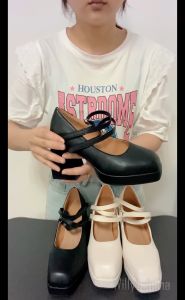 35-42 Womens Fashion High Heel Mary Jane Shoes Soft Leather Sandals