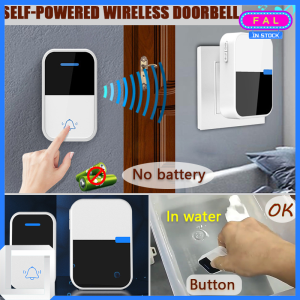 Malaysia 3pin Plug Wireless Doorbell Waterproof No Battery Required 38 Ringtones Home Cordless Door Bell Acrylic Panel Adjustable Volume 自发电无线门铃