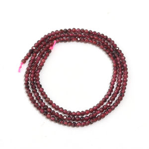 2/3/4mm Natural Red Garnet Stone Beads Faceted Round Loose Gemstone Beads For Jewelry Making DIY Bracelet Necklace Accessories