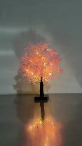 USB 42leds Pink Cherry Blossom Tree Night Light LED Artificial Flower Table Lamp for Bedroom Wedding Party Home Desktop Decor