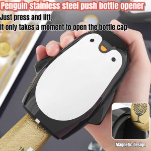 Penguin Push-Type Bottle Opener Sealed  Stopper Household Beer Bottle Special Opener Creative Multifunctional Household Model