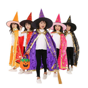 Áo choàng của Nhà ảo thuật mũ áo choàng của trang phục Halloween Dành cho trẻ em