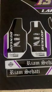 Desain Keren Decal CRF Full Body Hitam Ungu Cutting Hologram