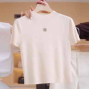 Shalldoer | Camellia Stylish Unique Half-High Neck T-Shirt