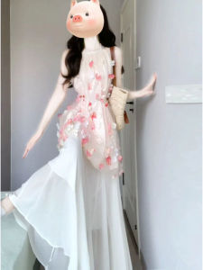 CHANGTONG | Unique Beach Vacation Floral Mesh Dress