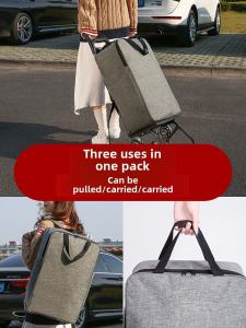 Portable Folding Shopping Cart Vegetable Buying Hand Pull Stair Climbing Lightweight Trolley Carts Home Use Oxford Cloth Material