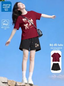 Jeanswest | Bộ Đồ Thể Thao Mùa Hè Thời Trang Nữ Áo Tay Ngắn và Quần Short