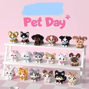 Micro Mini Building Blocks Cat Pets Cute Animal Model Set Building Pet Toys Bricks Gifts for Kid and Adult