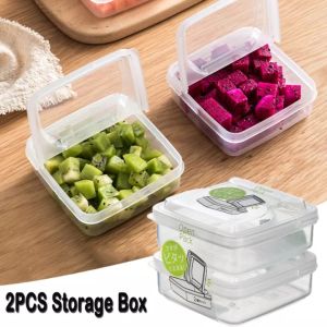 2Pcs 250ml Butter Cheese Storage Box Portable Food Preservation Box Transparent Kitchen Seasoning Storage Box