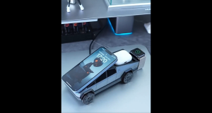 Newqi Cybertruck Multifunctional 3 in 1 Wireless Charger – CyberDock Multi-Device Charging Station with Auto-Rotation Magnetic Dock Ambient Light