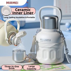 nRMEi | Bình Nước Giữ Nhiệt Có Lớp Gốm Dành Cho Trẻ Em Thiết Kế Sipper
