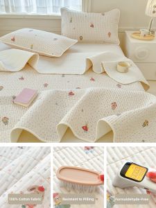 MENGWEIJUE | Pure Color Cotton Thickened Bedsheet for Year-round Use Suitable for Sleeping Naked