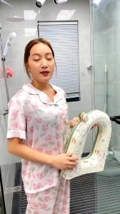 【Sleek】 PurePlunge GONQIN Soft Toilet Cover EVA Waterproof Toilet Mat with Handle Closestool Seat Cover Mat Protector Bathroom Accessories
