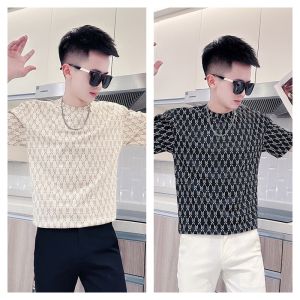 Slim Fit Short Sleeve T-Shirt for Men Stylish Trendy Streetwear Cotton Breathable Summer Fashion Brand Tagkita Printed round Neck