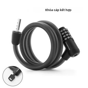 RockBros | Khóa Xe Đạp Chống Trộm ROCKBROS 4 Số Mã Dây Cáp Thép PVC 117cm Khóa Xe Máy & Xe Tay Ga Di Động