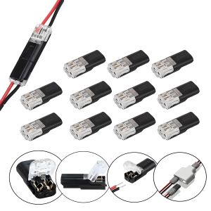10/20/30/50/100 Pcs 2 Pin Compact Wire Terminals No Wire-Stripping Required Wire Connectors Quick Splice Wire Wiring Connector