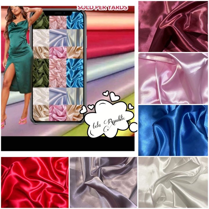 AK TRADING CO. Solid Purple Satin Fabric - 60 Inch Width, Sold By The Yard