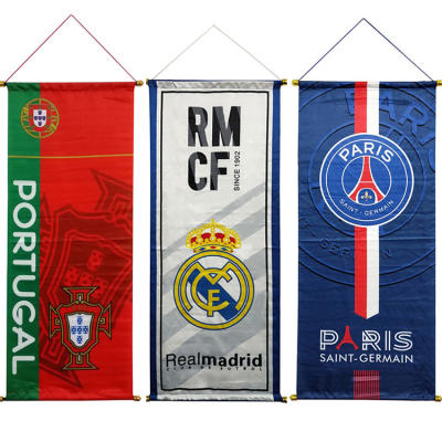 Football Fans Decorative Flags Posters Barcelona Real Madrid AC Milan World Cup Bar Team Banner Hang