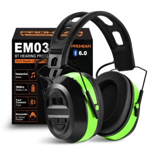 PROHEAR Bluetooth 6.0 Hearing Protection with 26dB NRR OSHA Approved Rechargeable Noise Reduction Earmuffs for Mowing Lawn Gift