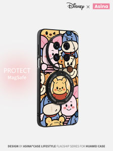 Cute Honey Bear Phone Case for Huawei Mate80 pro Max Magnetic Absorption with Stand Protective Cover Full Protection Fashionable Female Model
