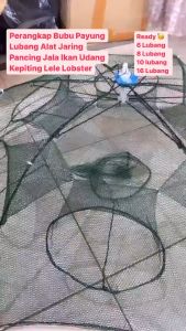 Perangkap Jaring Jala Ikan Kepiting Udang Perangkap Bubu Payung jaring udang 8 Lubang Alat Jaring Pancing Jala Ikan Udang Kepiting