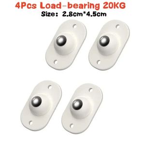 New 4Pcs Self Adhesive Mute Ball Pulley Universal Wheel Load 300Kg Furniture Casters Wheels Stainless Steel Wheel 360° Rotation