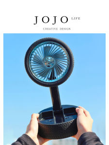 Vintage Tire Fan Wheel Foldable Desktop USB Fan Durable Plastic Material Mr Grocery Desktop Fan No Spray Support