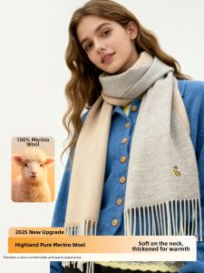 Double-Faced Embroidered Warm Scarf