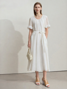 AMII | Summer Casual Office Long Loose Lyocell Dress
