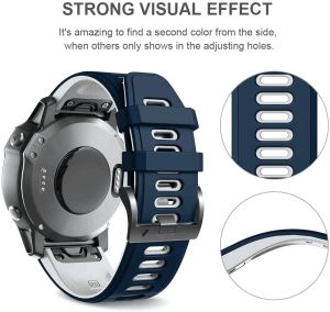 Zenia 26mm 22mm Quick Release Silicone Watch Strap for Garmin Fenix 8 E AMOLED 7X 7 6X 6 Pro Sapphire Solar 5X 5 Plus 3 HR Quatix Enduro Approach S70 47mm S60 S62 D2 Tactix Bravo Charlie Delta PX Descent G1 Mk1 Mk2 Mk3i 51mm MARQ Instinct 2X epix Gen 2