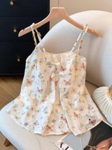 chaqi | Bohemian Embroidery Flower Halter Top Summer Lightweight