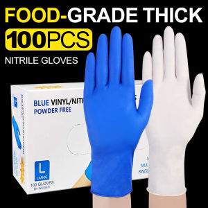 100PCS Disposable Food Grade Gloves Vinyl Nitrile Blend Gloves kitchen Multifunctional gloves
