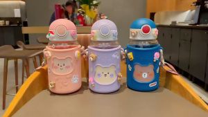 600ML Disney Kids Drinking Bottle Cartoon Children Plastic Straw Cup Portable Water Bottle - Leakproof, Mama House