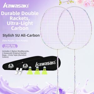 Kawasaki | Lightweight Durable Junior Carbon Fiber Badminton Racket Set
