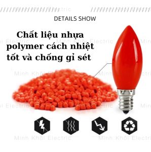 bộ 10 bóng đèn quả nhót đỏ lắp đèn thờ đèn trái ớt bóng nhót E12