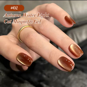 10ml 1pcs 2025 New Brown Black Autumn Winter Nail Art  Ancient Egypt Amber Glass Bead Cat Eye Magnet Nail Polish Gel Orange