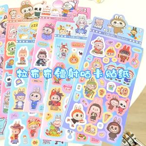 Labubu Guka Creative kawaii Cartoon Sticker Pelekat Budak Cut Free Stickers Hand Account Decorative gift咕卡贴纸