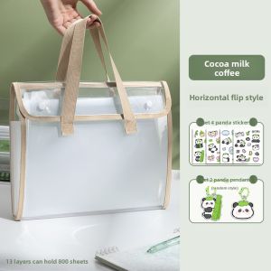 MONLEYTA | A4 File Storage Bag Transparent Handheld Accordion Bag Zipper Style Student Homework Organizer For Tutoring Sessions And Exams