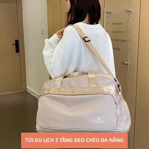 Túi du lịch đa năng cao cấp mở rộng 2 tầng túi đeo chéo túi thể thao dung tích lớn có cài vali ZOUMANNI TX10