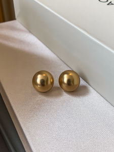 CAFFTI | French Style Golden Round Matte Minimalist Luxury Earrings