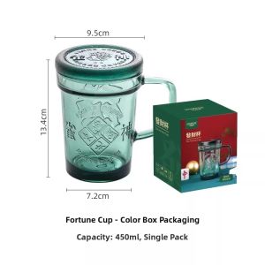 JISU | Personal Glass Teacup Mug with Lid
