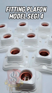 Fitting Model Segi Empat E27 Warna Putih PAKET ISI 10 PCS Fitting Plafon Brass Terminal E27 Kuat Anti Pecah Paket isi 10 pcs