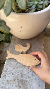 [GIÁ XƯỞNG] CÁ GỖ DECOR trang trí tô màu dài 15cm
