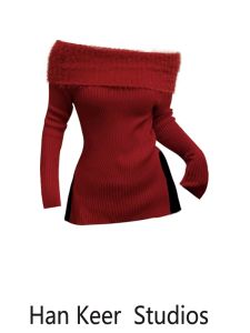 Christmas Atmosphere Red Mink Knitted Sweater Womens Autumn Winter One Shoulder Inner Wear Thick Warm Long Sleeve Pure Color