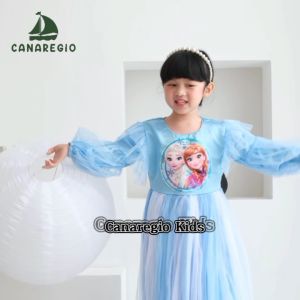 Baju Anak Perempuan Gaun Pesta Ulang Tahun Lengan Panjang Dress Frozen Next