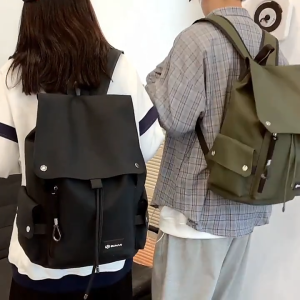 Comelnya Oxford Coated Backpack University Couple Modern Simple Cute Smart Beg Galas Oxford Berlapis Pasangan Moden